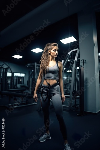 young woman posing in the gymnasium