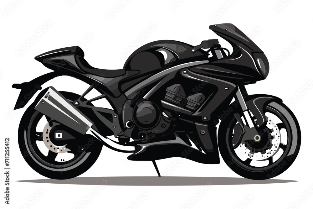 New creative motorcycle silhouette black and white vector. New creative motorcycle silhouette black and white vector.