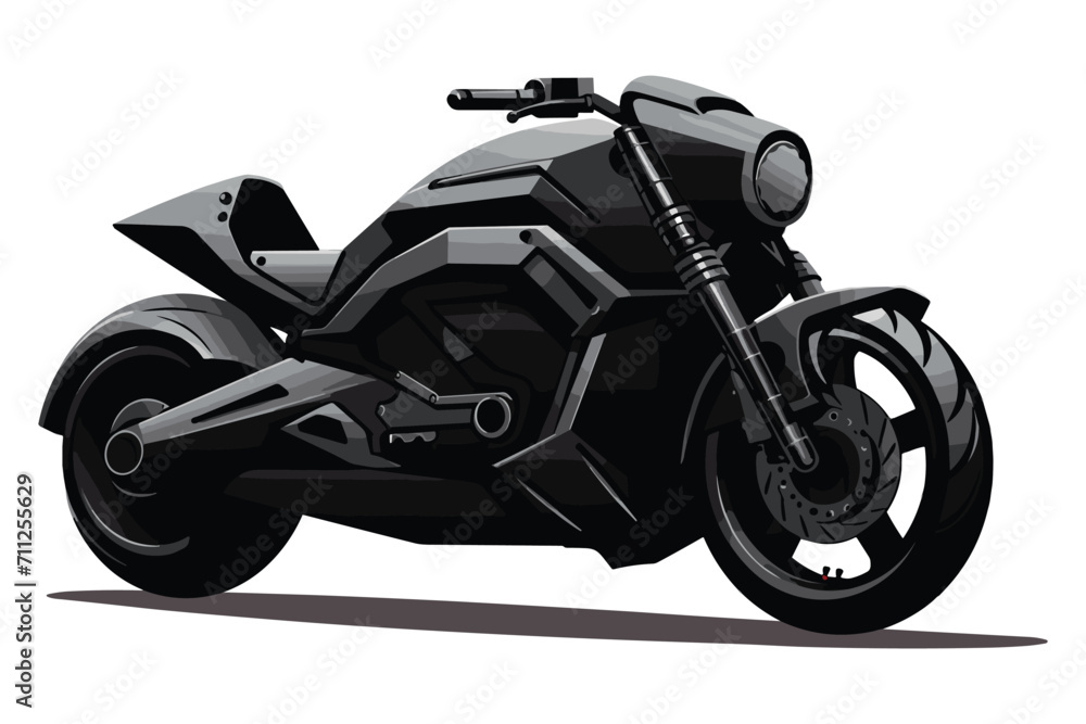 New creative motorcycle silhouette black and white vector.