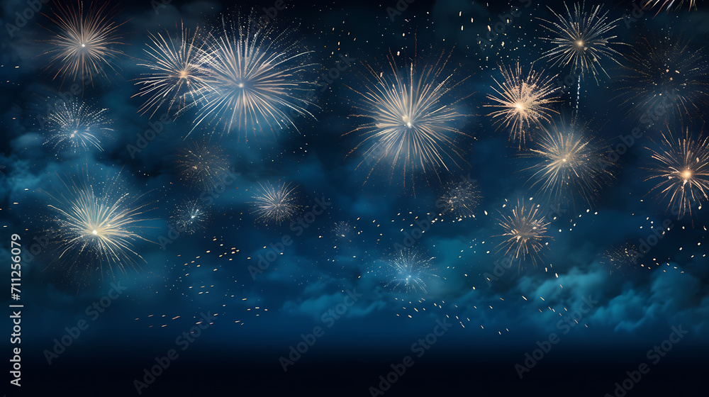 Happy New Year, burning fireworks with bokeh light background Happy New Year, burning fireworks with bokeh light background