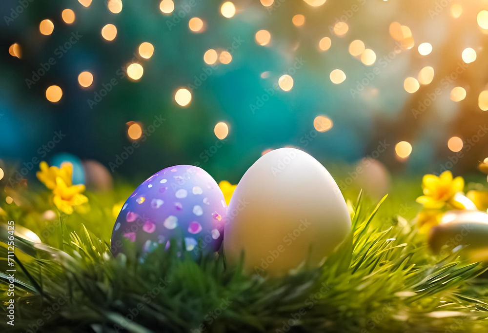 AI Generative illustration of a traditional Easter holiday design scene AI Generative illustration of a traditional Easter holiday design scene