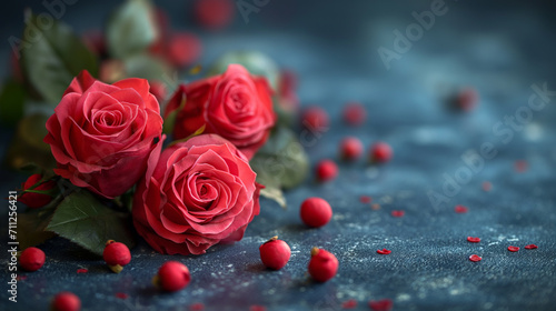 Beautiful bouquet red rose of love wallpapers background with glitter, bokeh lights, romantic and charm atmosphere in background. Valentine concept.