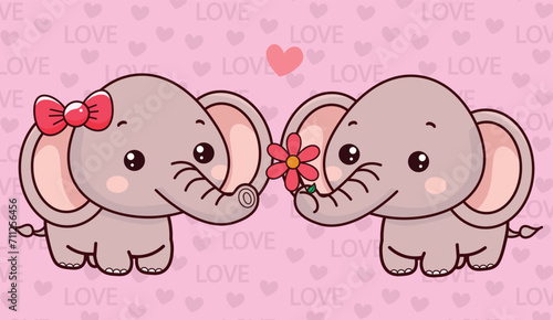 cute elephant illustration pattern, vector, for fabrics, children's background