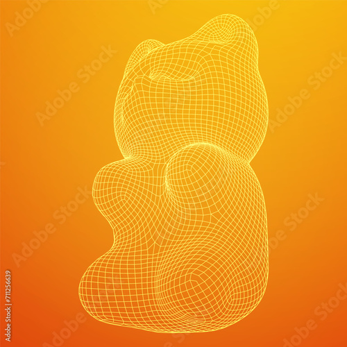 Gummy bear. Jelly fruit candy