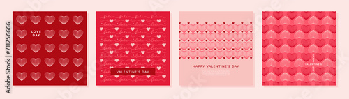 Valentine's Day holidays templates. Social media post with heart patterns. Sales promotion and greeting cards. Vector illustration for greeting card, mobile apps, banner design and web ads