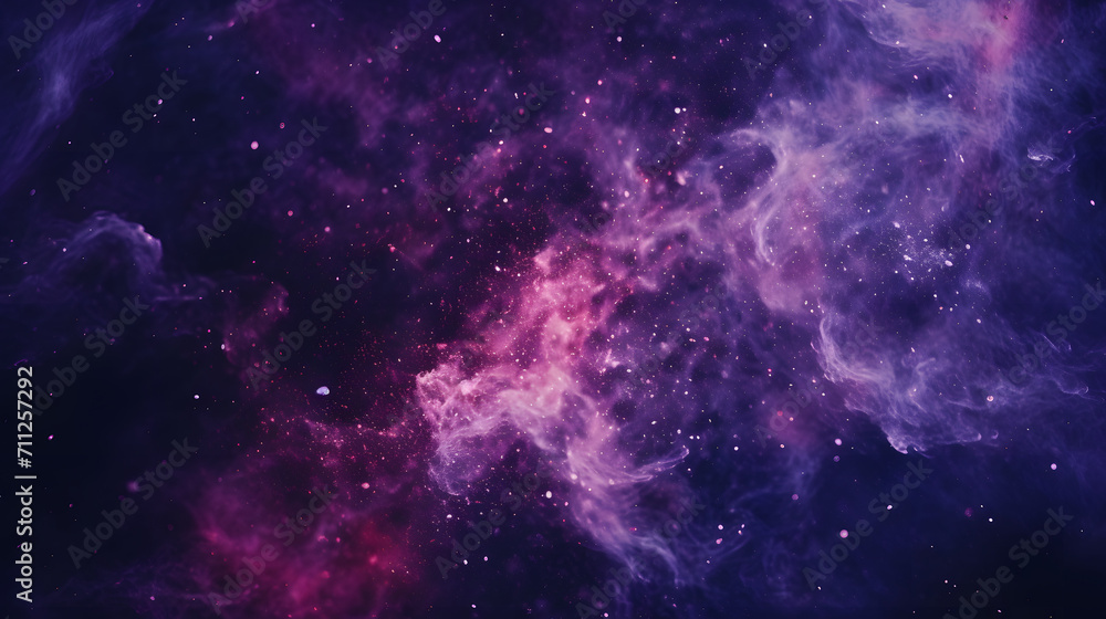 a black and pink space background with pink and purple clouds