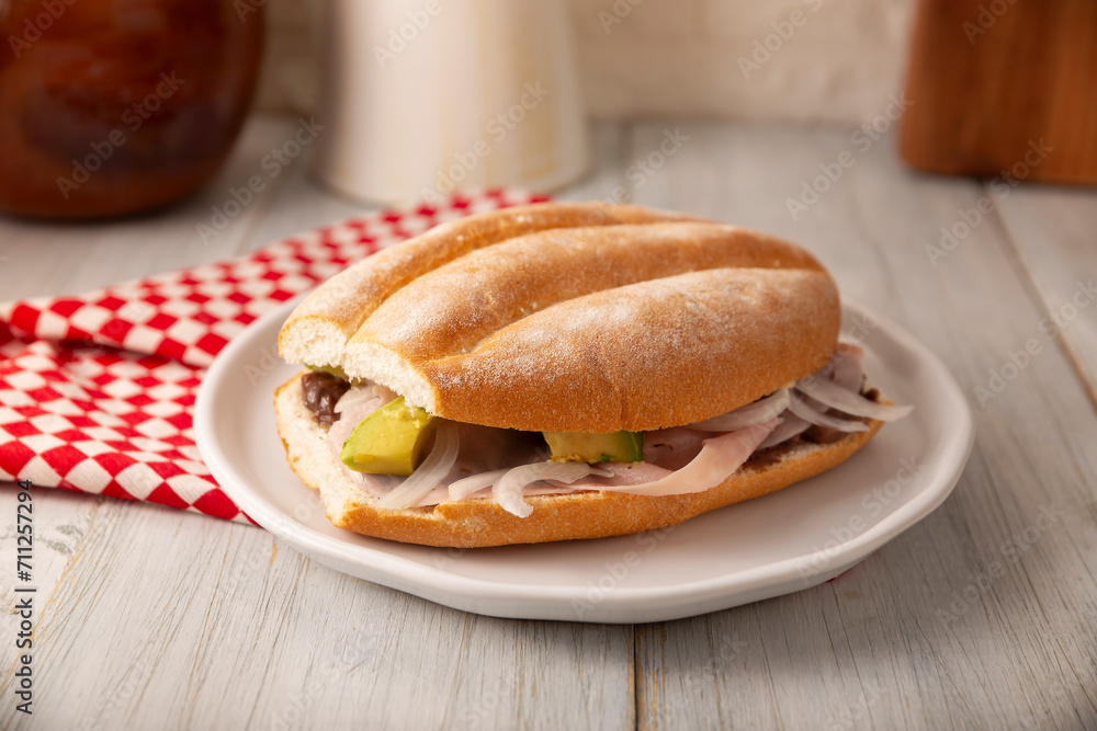 Mexican ham sandwich, in Mexico it is called Torta de Jamon, it is the