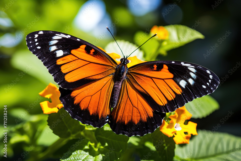 black and yellow combination butterfly. Generative Ai