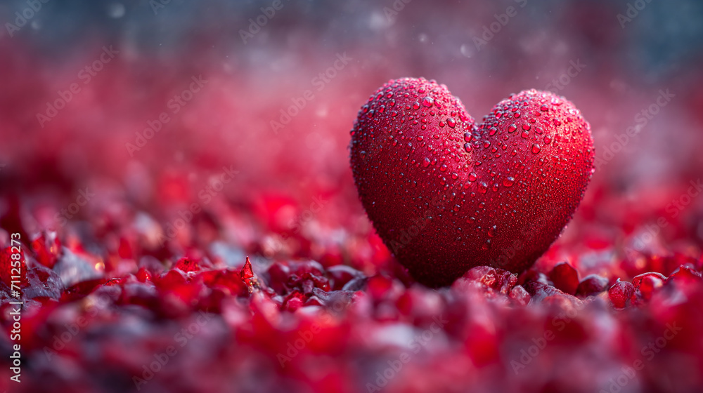 Beautiful red heart of love wallpapers background with glitter, bokeh lights, romantic and charm atmosphere in background. Valentine concept.