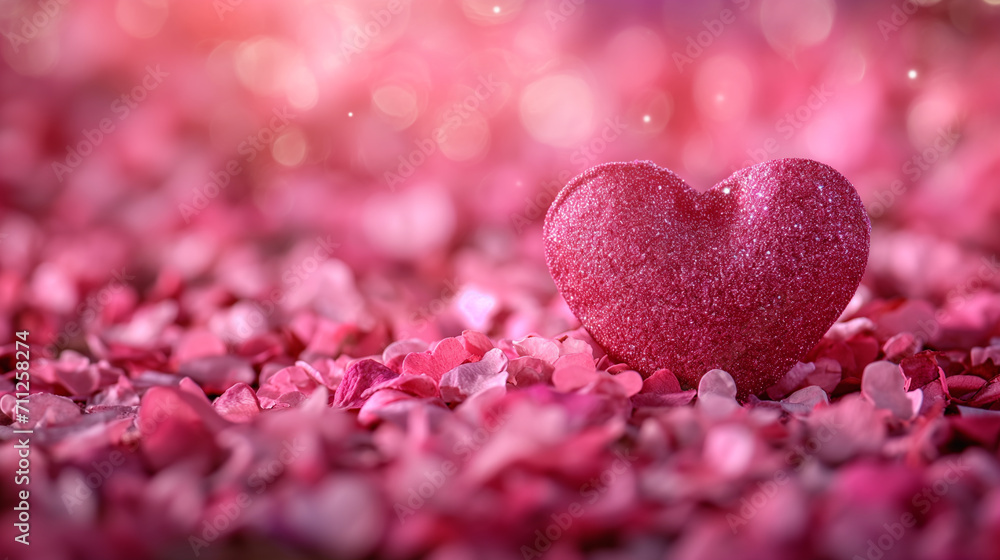 Beautiful red heart of love wallpapers background with glitter, bokeh lights, romantic and charm atmosphere in background. Valentine concept.