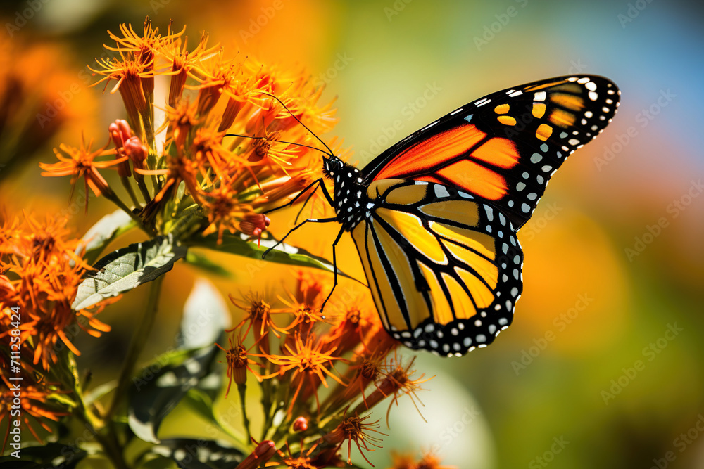 Fototapeta premium black and yellow combination butterfly. Generative Ai