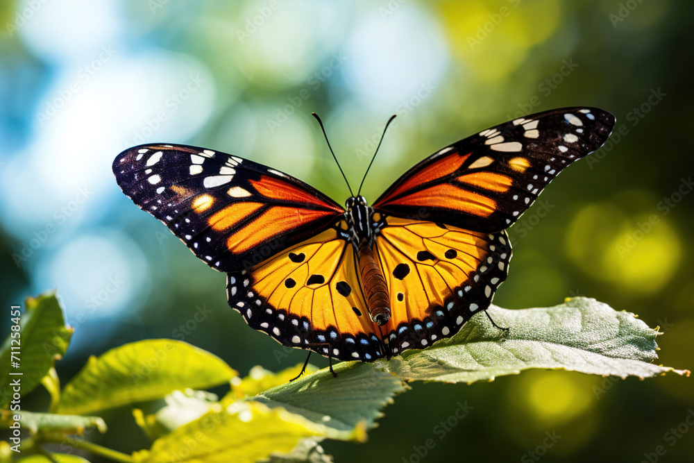 black and yellow combination butterfly. Generative Ai black and yellow combination butterfly. Generative Ai