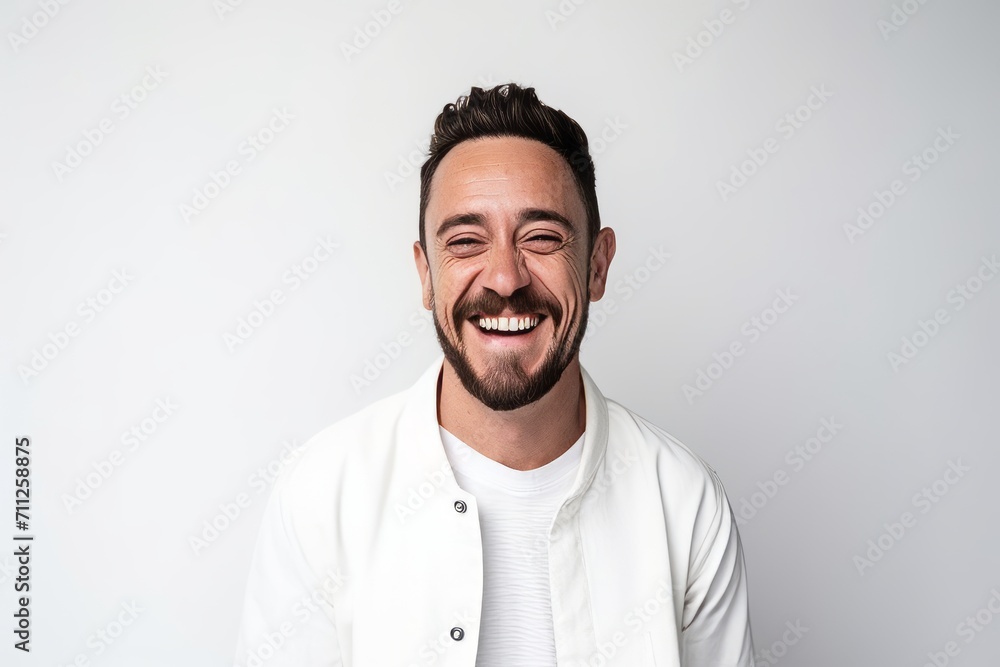 Portrait of a happy young man laughing isolated on a white background Portrait of a happy young man laughing isolated on a white background