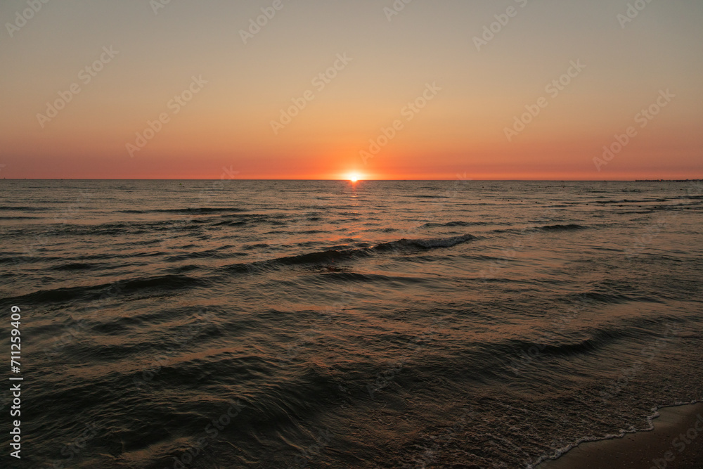 Sunset on the sea as a background