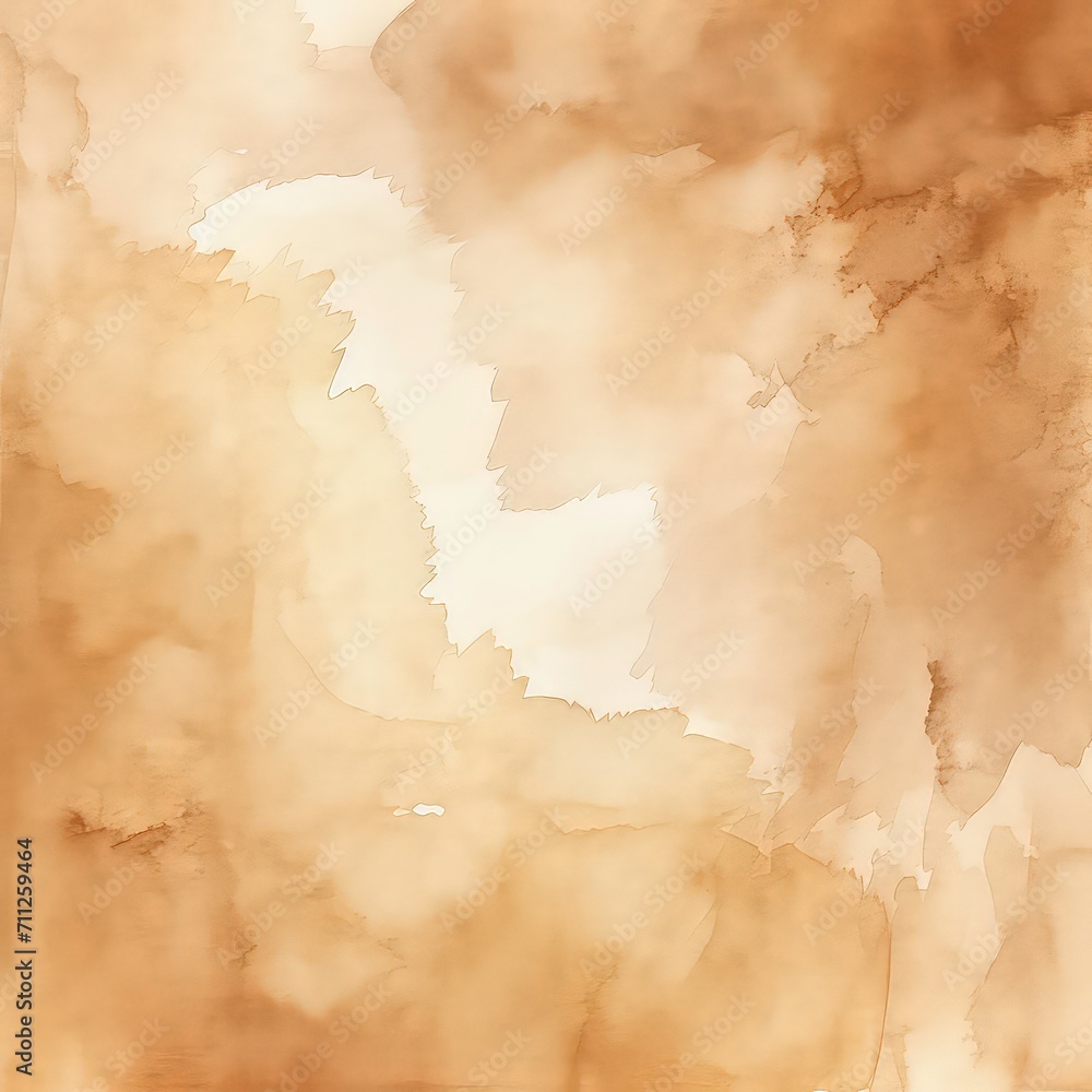 Abstract art background light beige and brown colors. Watercolor painting on canvas with sand wavy gradient. Fragment of artwork on paper with pearl wave pattern. Texture backdrop.