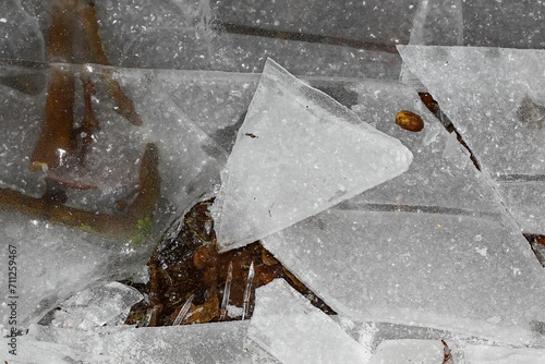 Pieces of cracked ice
