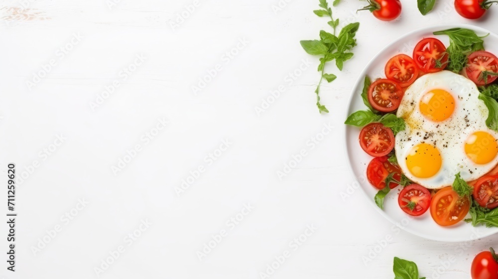 Delicious Breakfast Egg with Fresh Tomatoes Delicious Breakfast Egg with Fresh Tomatoes