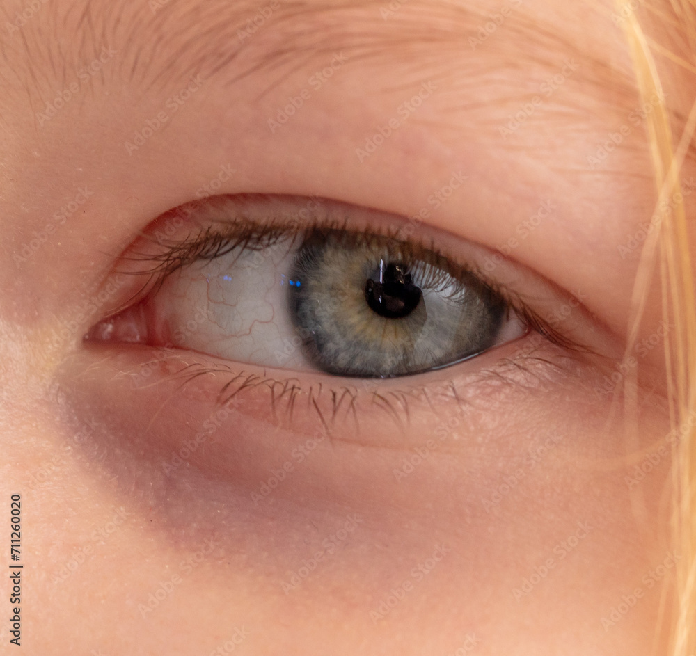 Fototapeta premium Close-up of a little girl's eyes. Macro