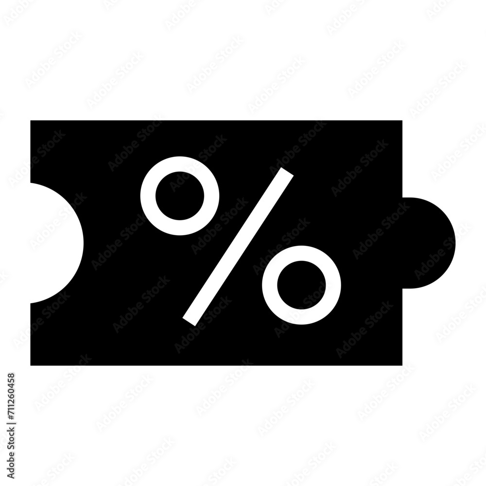 Discount coupon icon. Black signs of ticket with percent sign. Money-saving shopping concept vector illustration Discount coupon icon. Black signs of ticket with percent sign. Money-saving shopping concept vector illustration