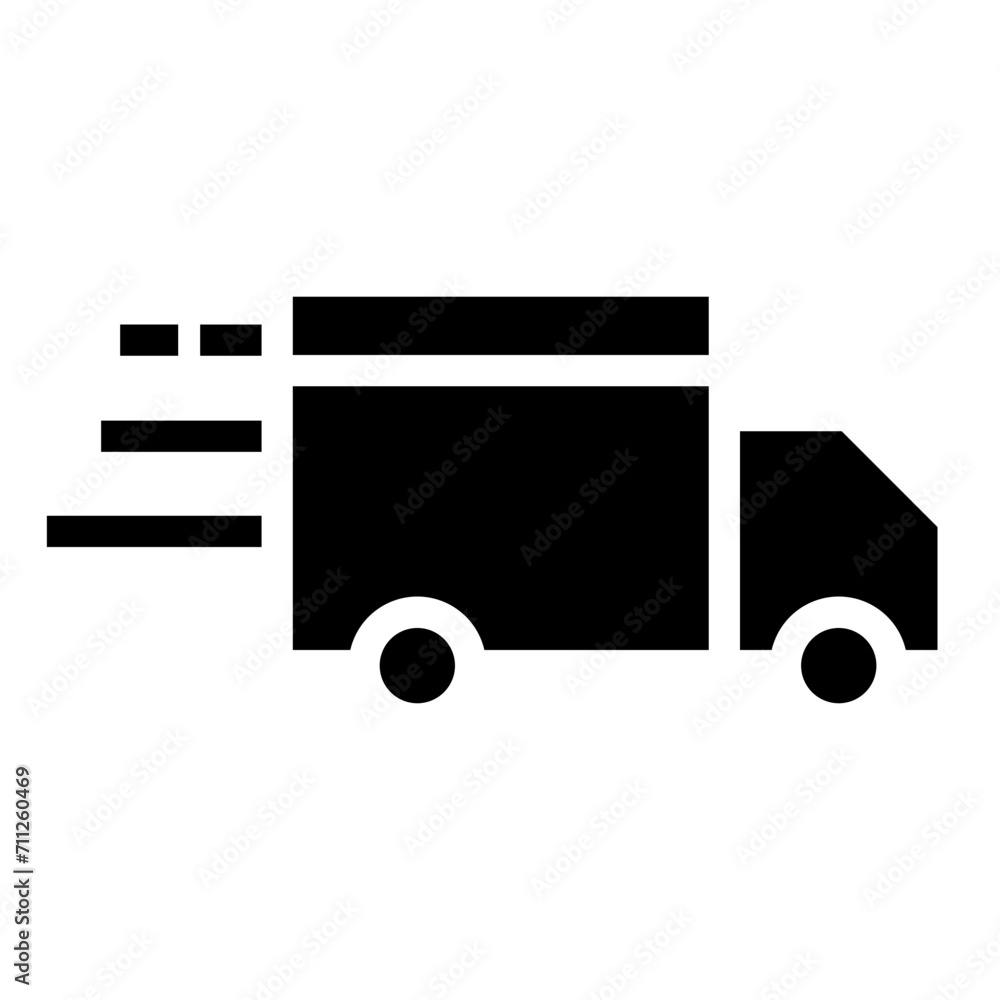 Fast moving shipping delivery truck vector icon for transportation apps and websites Fast moving shipping delivery truck vector icon for transportation apps and websites