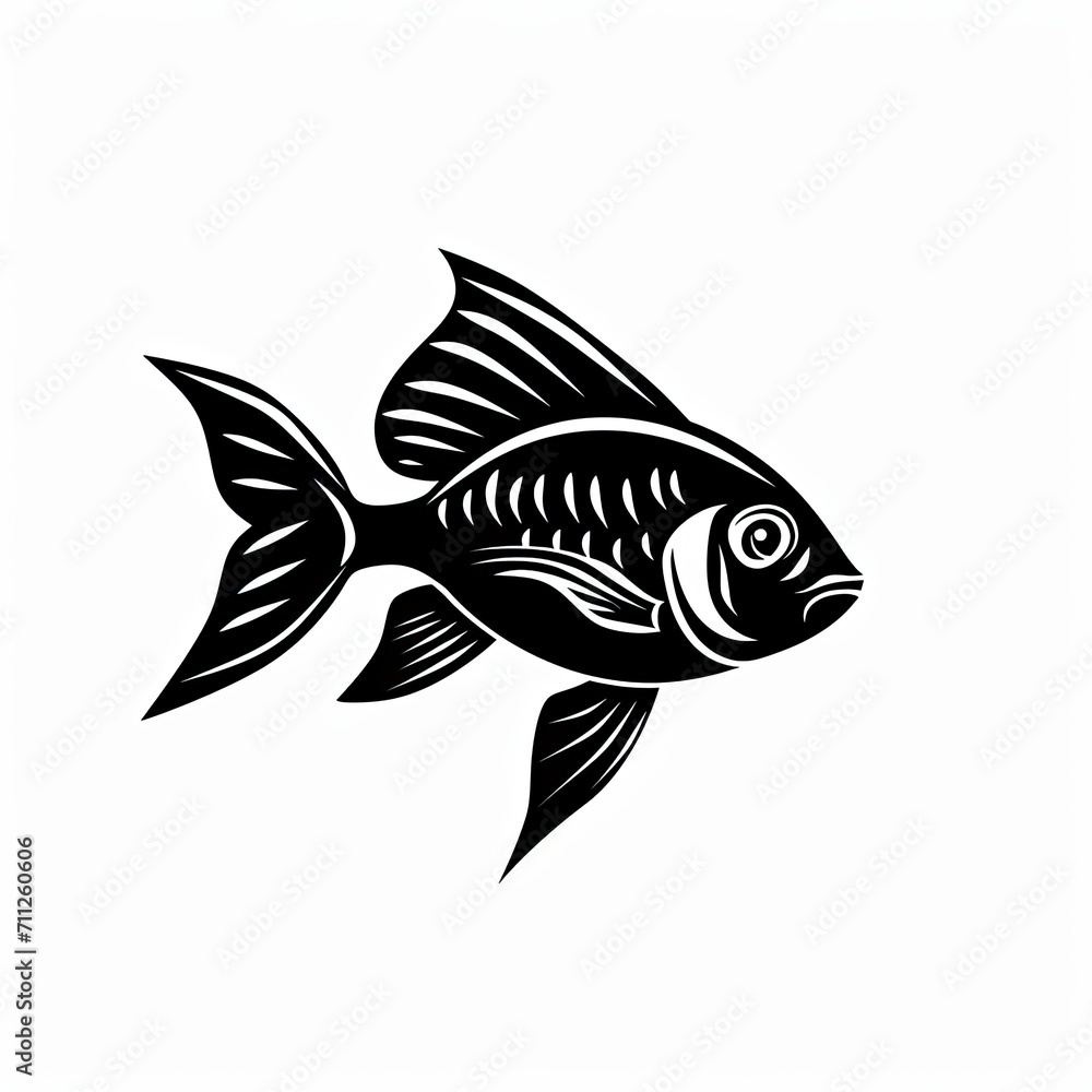 minimalistic fish symbol in black and white - isolated logo template on white background minimalistic fish symbol in black and white - isolated logo template on white background