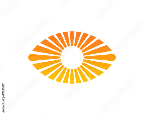 Sun ray forming eyes lens vector logo