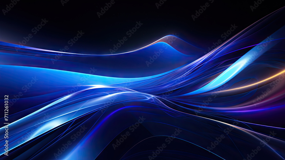 Naklejka premium Blue abstract background,blue wave, blue futuristic wave technology for corporate presentations, social media graphics, and print materials. a modern and professional touch to various 