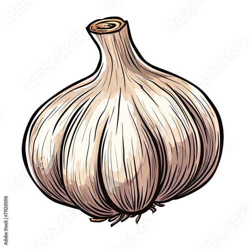 Wallpaper Mural A single garlic clove isolated on a white background Torontodigital.ca