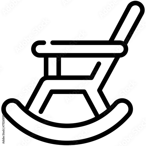 rocking chair line icon