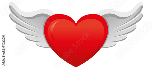 heart with wings vector illustration