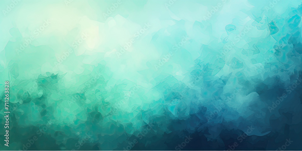 Obraz premium aqua and blue abstract watercolor background illustration, pastel blue green background, blue green watercolor painted texture and grunge in paper