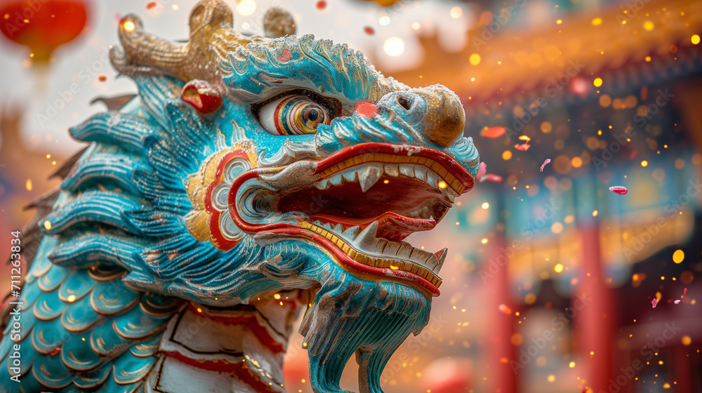 Dragon statue, dragon symbol, dragon Chinese, is a beautiful Thai and Chinese architecture of shrine, temple. A symbol of good luck and prosperity during the Chinese New Year celebrations. Daylight Dragon statue, dragon symbol, dragon Chinese, is a beautiful Thai and Chinese architecture of shrine, temple. A symbol of good luck and prosperity during the Chinese New Year celebrations. Daylight