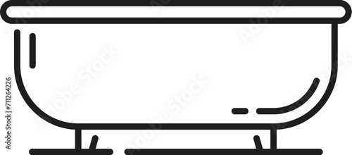 Real estate icon. Bathroom thin line sign. Home or apartment rent company outline vector symbol, dwelling sale or real estate property service line pictogram or sign with bathtub