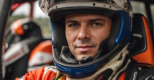 portrait of a rally driver photo
