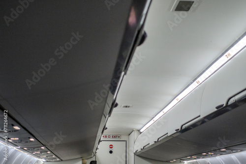 The interior of an airplane.