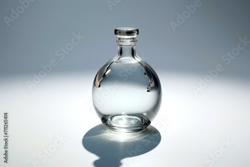 Shiny bottle on white. Generative AI