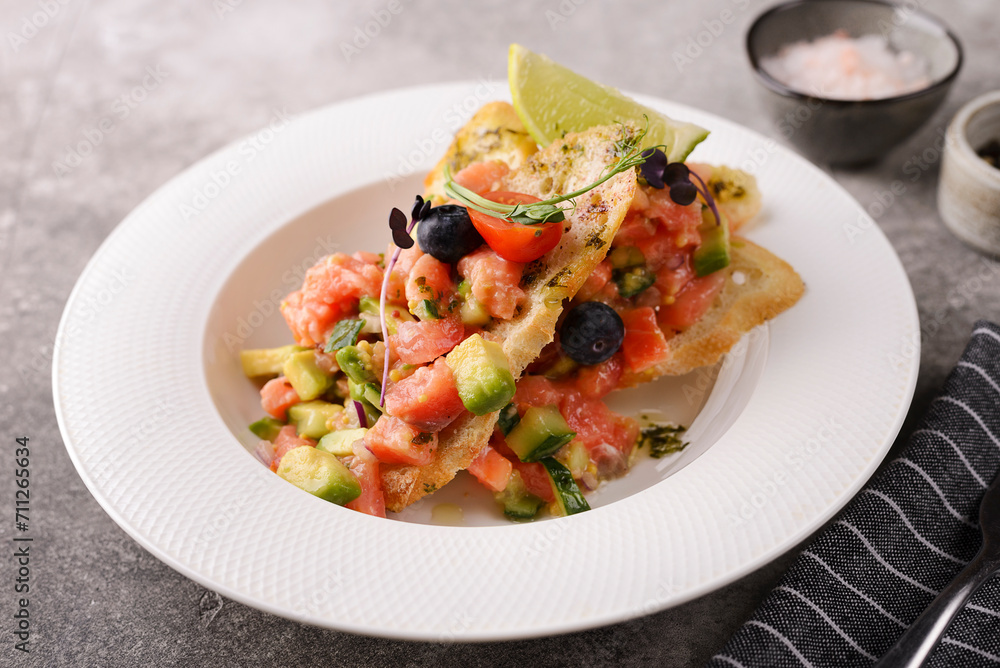 salad with salmon and avocado salad with salmon and avocado