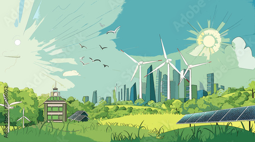 business lifestyle concept with an emphasis on renewable energy photo