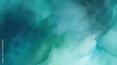 turquoise & black watercolor background with black waves , teal blue green Abstract watercolor paint background
