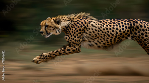 high speed shot of cheetah running