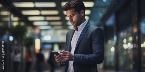 businessman person using smartphone