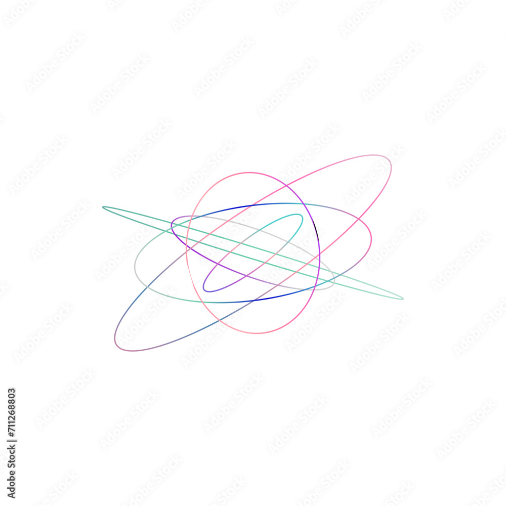 An abstract cut out transparent iridescent oval gradient shape futuristic pattern design element. An abstract cut out transparent iridescent oval gradient shape futuristic pattern design element.
