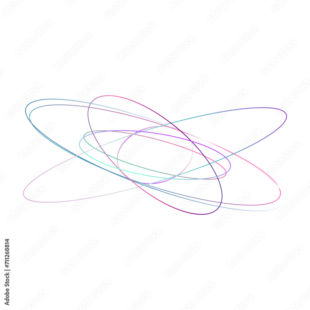 An abstract cut out transparent iridescent oval gradient shape futuristic pattern design element. An abstract cut out transparent iridescent oval gradient shape futuristic pattern design element.