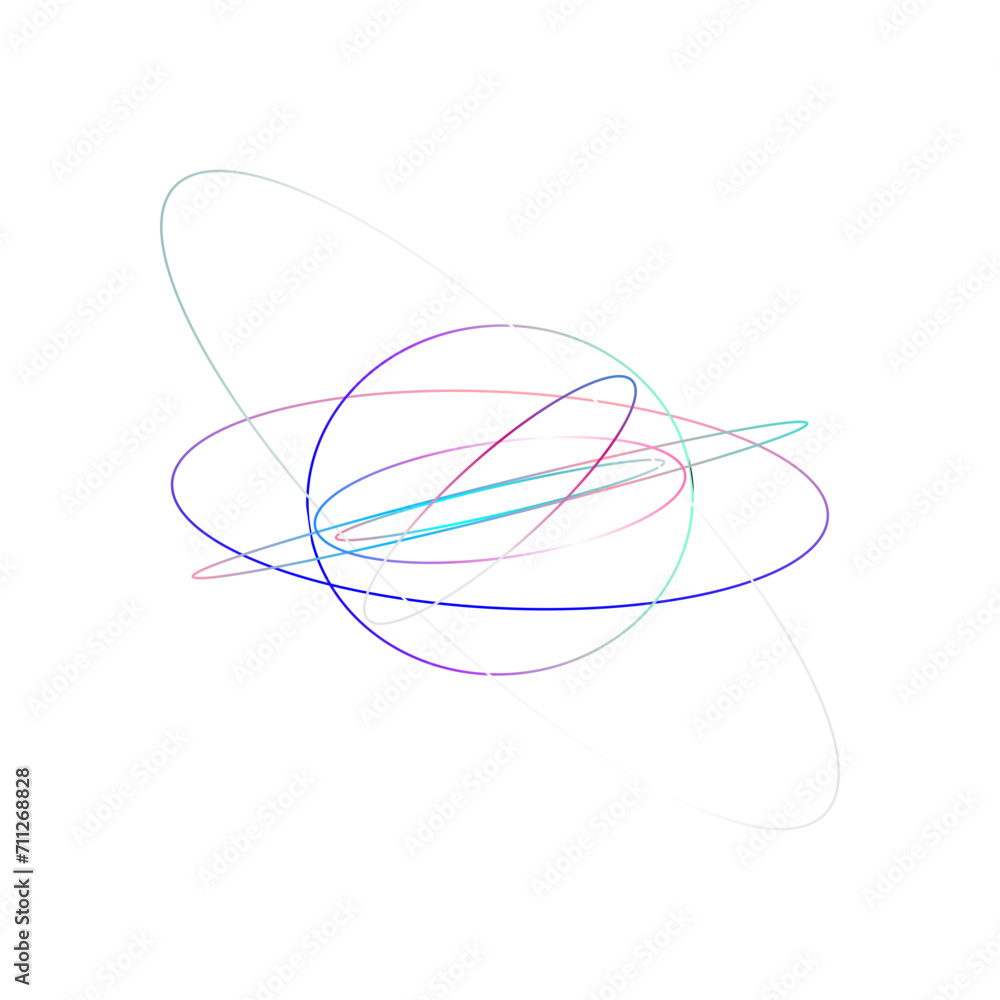 An abstract cut out transparent iridescent oval gradient shape futuristic pattern design element. An abstract cut out transparent iridescent oval gradient shape futuristic pattern design element.