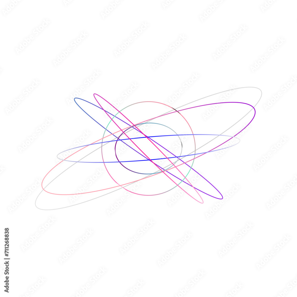 An abstract cut out transparent iridescent oval gradient shape futuristic pattern design element. An abstract cut out transparent iridescent oval gradient shape futuristic pattern design element.