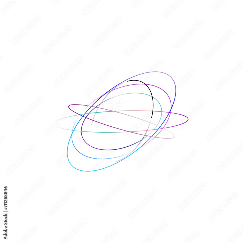 An abstract cut out transparent iridescent oval gradient shape futuristic pattern design element. An abstract cut out transparent iridescent oval gradient shape futuristic pattern design element.