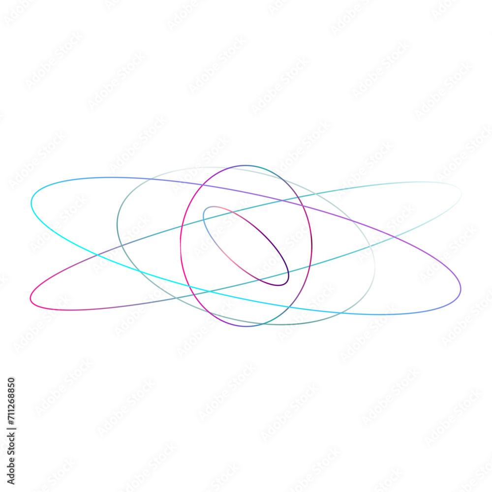 An abstract cut out transparent iridescent oval gradient shape futuristic pattern design element. An abstract cut out transparent iridescent oval gradient shape futuristic pattern design element.