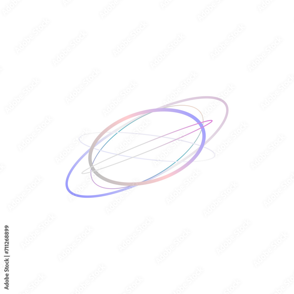 An abstract cut out transparent iridescent oval gradient shape futuristic pattern design element. An abstract cut out transparent iridescent oval gradient shape futuristic pattern design element.