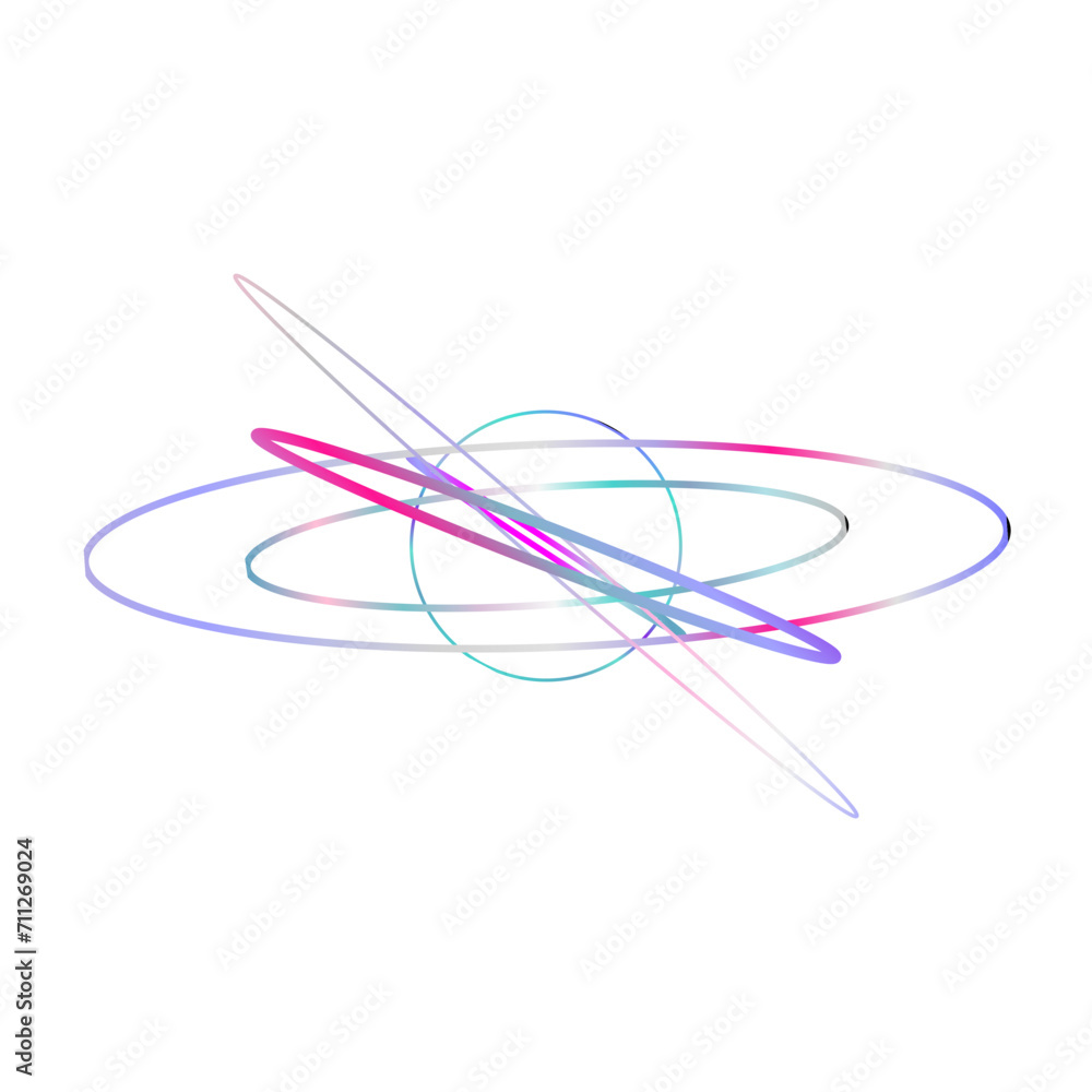 An abstract cut out transparent iridescent oval gradient shape futuristic pattern design element. An abstract cut out transparent iridescent oval gradient shape futuristic pattern design element.