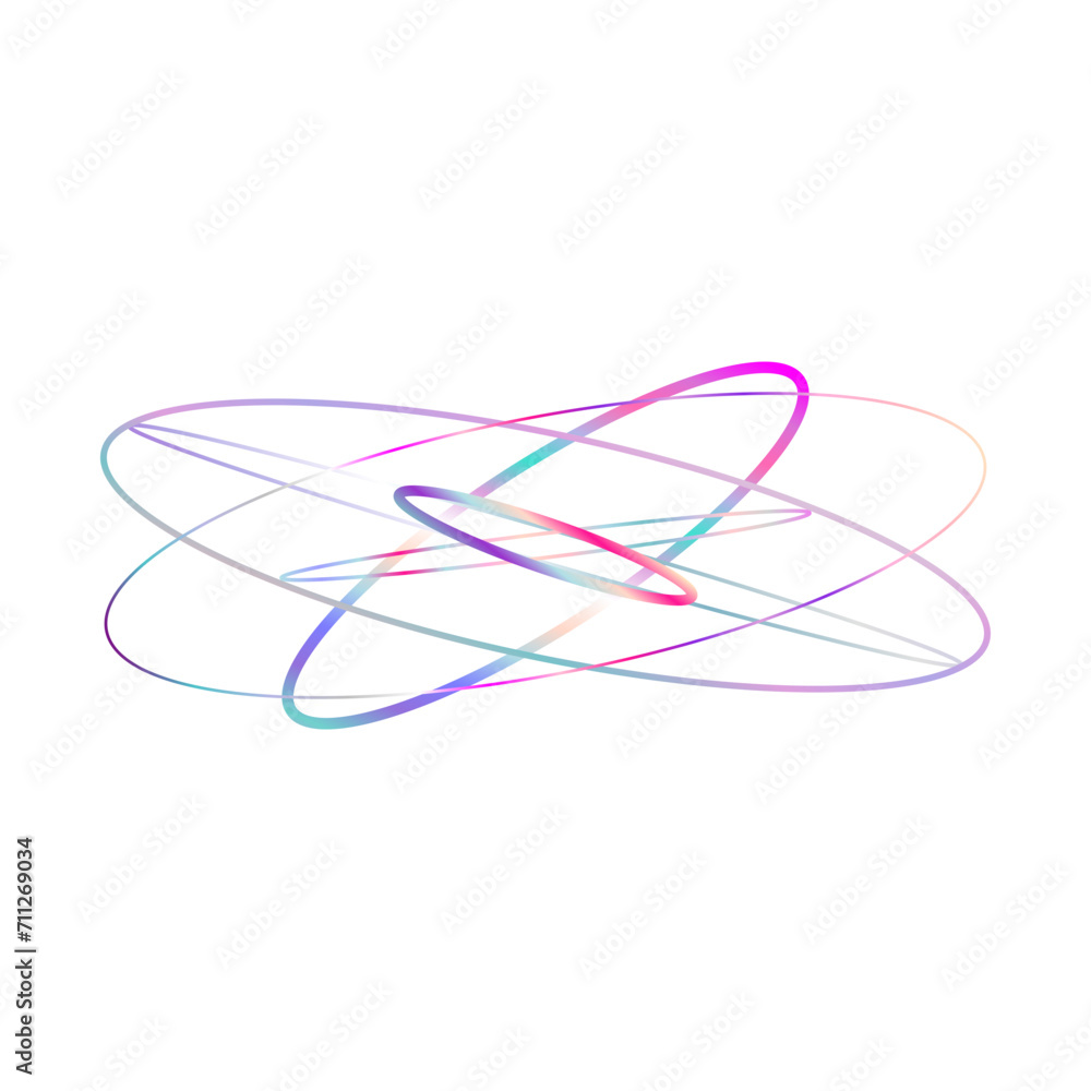 An abstract cut out transparent iridescent oval gradient shape futuristic pattern design element. An abstract cut out transparent iridescent oval gradient shape futuristic pattern design element.